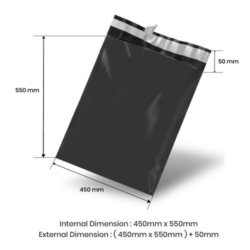 200x 4 Sizes Black Poly Mailer Plastic Satchel Courier Self Sealing Shipping Bag - Picture 12 of 12