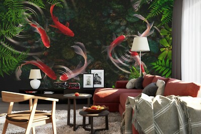 3D Red Fish G11670 Wallpaper Wall Murals Removable Self-adhesive Honey