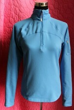 NIKE Blue Part Zip Sport Jacket Dri Fit Zip Pocket on Long Sleeve Sz S Casual