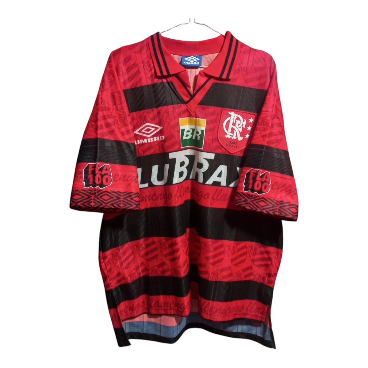 Vtg Umbro Flamengo Lubrax Football Brazil Soccer 90s Home