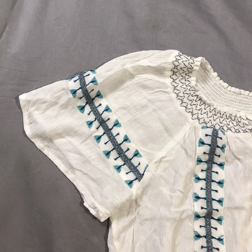 Goa Beachwear By Japna Outfit Pantaloni Crop Top Set Donna Medio Bianco Blu - Foto 9 di 24