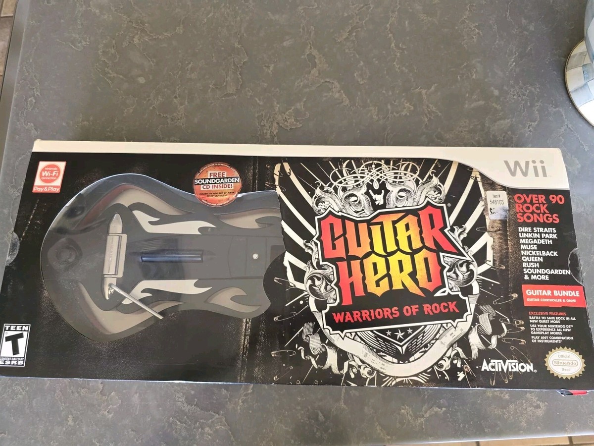 Nintendo Wii Guitar Hero Warriors of Rock Guitar Bundle New Broken