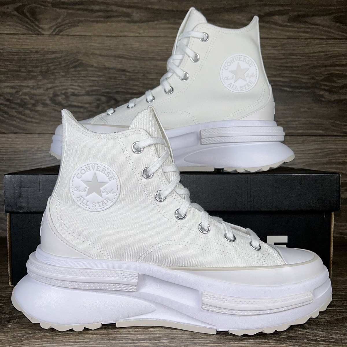 Converse Womens Run Star Legacy CX Hi White Platform Shoes