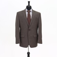 Chaps 42R Brown Sport Coat Blazer Jacket Solid 2B Wool