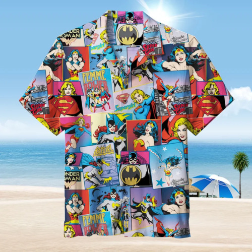 Awesome Wonder Woman Femme Power Superwomen Comic 3D HAWAII SHIRT Us Size - Picture 3 of 3