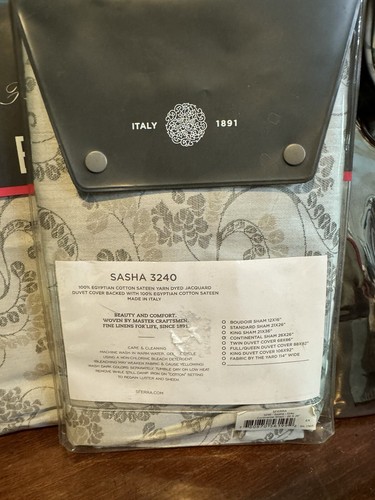 Pair of Sferra Sasha Continental Shams Grey - 26”x26”, New in package  - Picture 3 of 6