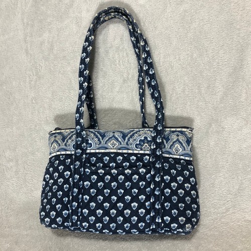 Vera Bradley Tote Bag Quilted Blue Paisley Shoulder Bag Purse - Picture 2 of 6