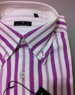 Sonrisa Italian luxury gorgeous shirt 16/41(Fit is M/50/40US) NWT$395 Big Sale!