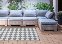 Outdoor Rug 48 x 71 Patio Garden Decking Scallop Design Mat Waterproof Large