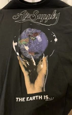 VTG Air Supply The Earth Is 1991 Music Band Concert Sz M Black Giant
