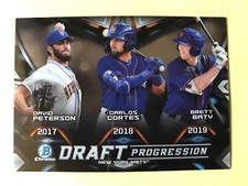 2019 Bowman Chrome Draft Progression PETERSON/CORTES/BATY, METS #DPR-NYM