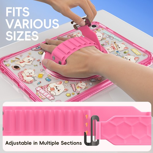Transparent Cartoon Handschlaufe Ständer Etui Abdeckung Schale für iPad (A16) 11. (2025) - Bild 12 von 36