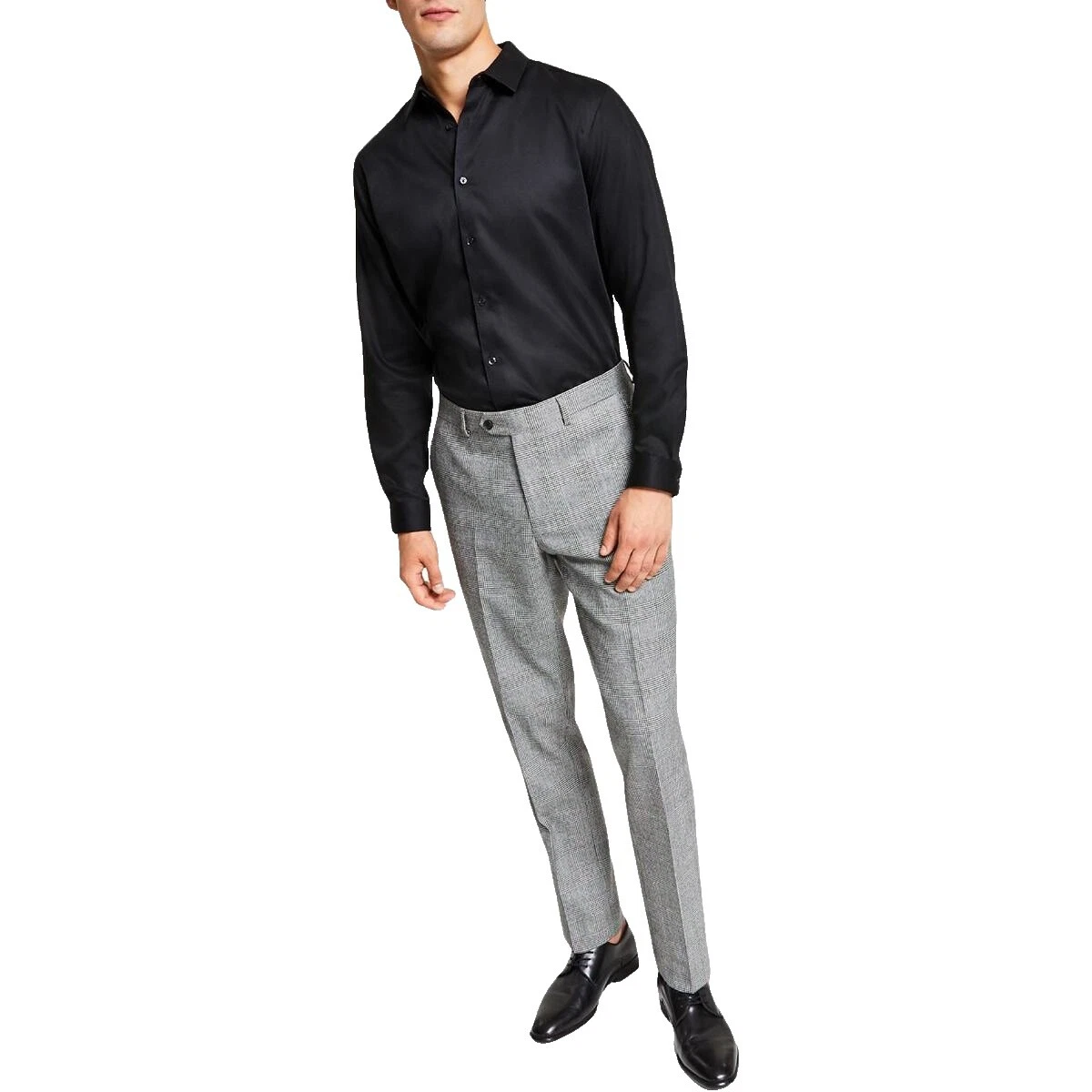 Bar III Wool Black Pants for Men