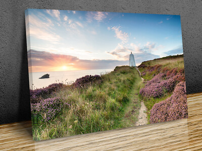 The Pepperpot Lighthouse Cornwall mounted canvas print ready to hang