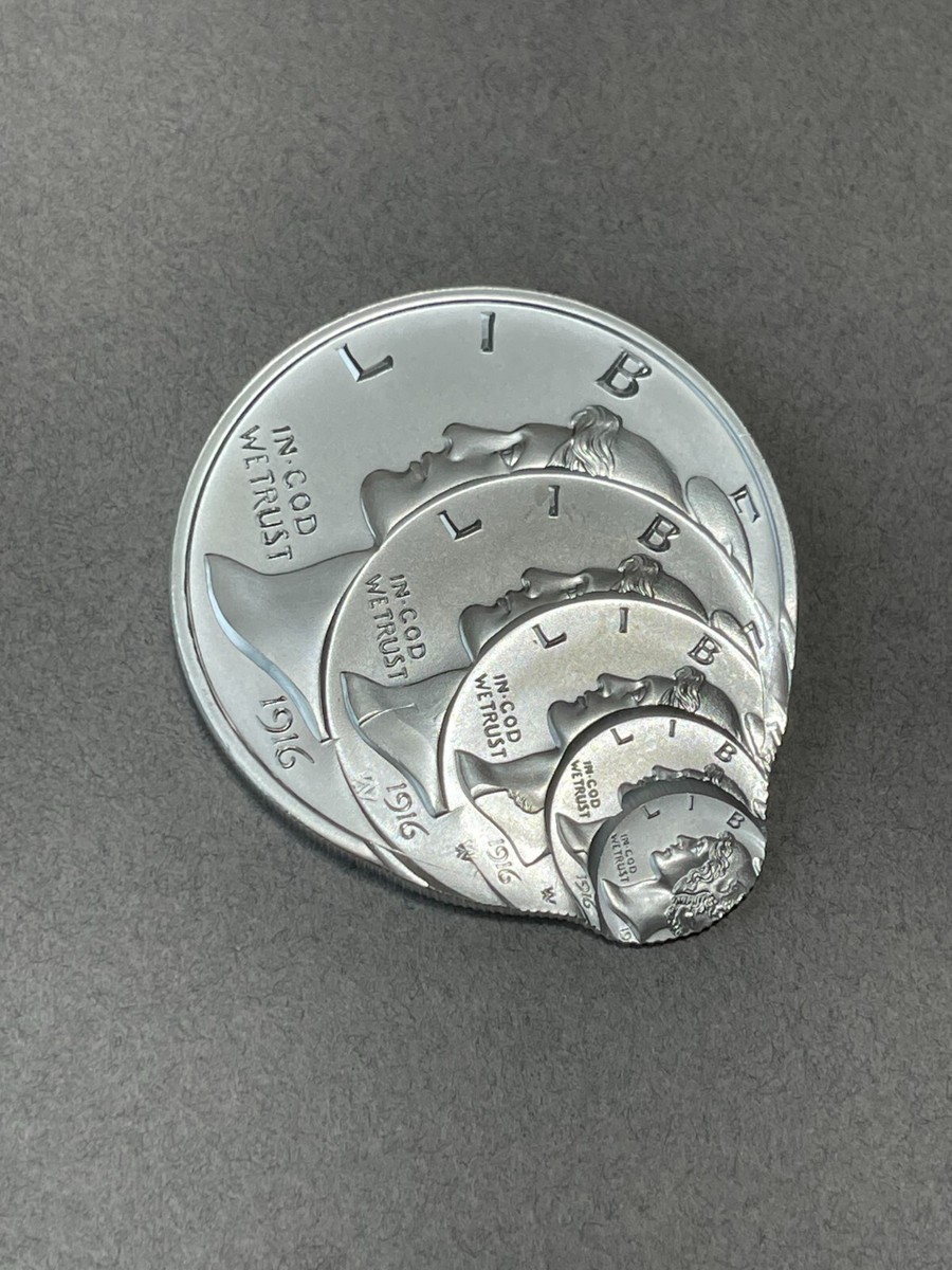 小物 dime UNIQUE! 2 Troy Ounce Fractional Multi-Strike 1916 Mercury