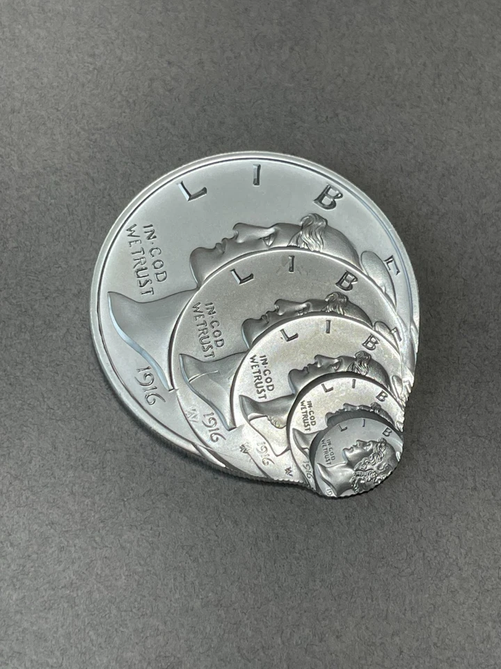 ÚNICO! 2 Onças Troy Fracionárias Multi-Strike 1916 Mercury Dime-Apenas 500 cunhadas - Imagem 4 de 4