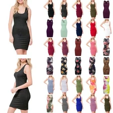 MixMatchy Sexy Scoop Neck Sleeveless Bodycon Tank Dress