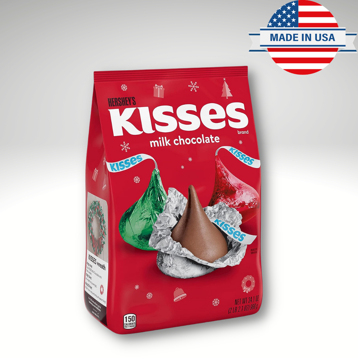 HERSHEY'S KISSES Milk Chocolate, Christmas Candy Bag, 34.1 oz | eBay