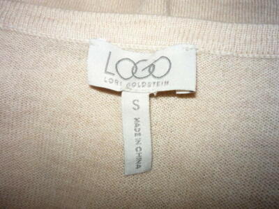 LOGO LORI GOLDSTEIN QVC KNIT TUNIC TOP-SZ SM--SAND--LONG SLEEVE