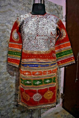 boho handmade Banjara Dress,vintage Banjara women afghani Dress Multi color 