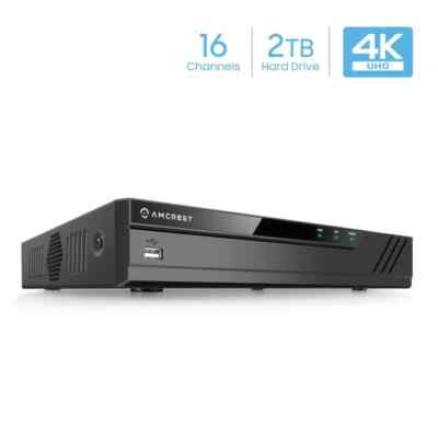 Amcrest NV4116-HS 720p/1080p 3MP-8MP 4K NVR w/ 2TB HDD Supports up to 6TB HDD -