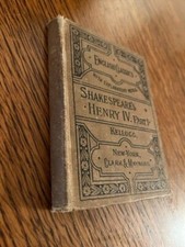 Shakespeare's Hemry Iv P I Brainard Kellogg English Classics 1885 Clark Maynard