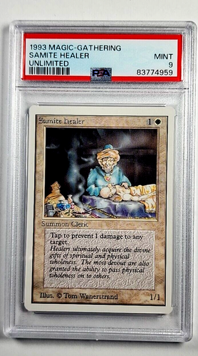 1993 MTG Magic The Gathering Unlimited Samite Healer PSA 9 Only 18 Graded Higher - 第 1/4 張圖片