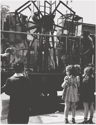 Vintage poster, Hand Cranked Ferris Wheel, ''2 Cents A Ride.'' 30s New York