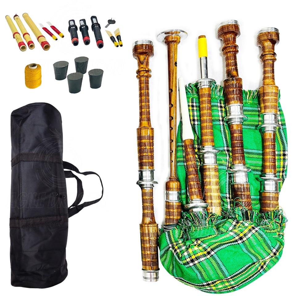 Rosewood Highland Bagpipe Natural Finish Plain Turned main image 1