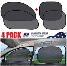 4× Car Window Sun Shade Side Mesh Visor Windshield UV Shield Cover Front + Back