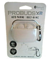 ProBuds V2 Auto Pairing. Built-In Mic Earbuds. White Color.