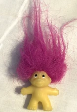 Thomas Dam Vintage Norfin 1.5" Mini Troll Doll Pencil Topper Pink Hair Glow 1989