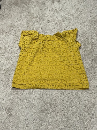 Dandelion Wishes Girls Shirt Size Large Yellow Lace Buttons Lined Classic - Picture 7 of 9