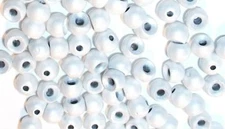 20 WHITE PEARL TUNGSTEN ROUND BEADS FOR FLY TYING YOU PICK FROM 6 SIZES