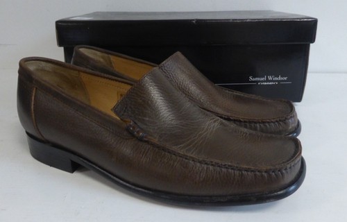 Samuel Windsor - Men's - Brown Leather Slip On Loafers - UK Size 10