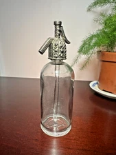 RARE Vtg Decorative Glass Perfume Mini Bottle w/ Ornate Soda Siphon Top 💎🥤