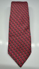Vineyard Vines 100 Silk Tie Light Red/Pink, Nautical Anchor Patterned