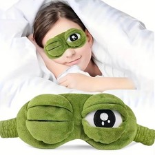    New Funny Green Frog Soft Sleep Eye Mask Blindfold