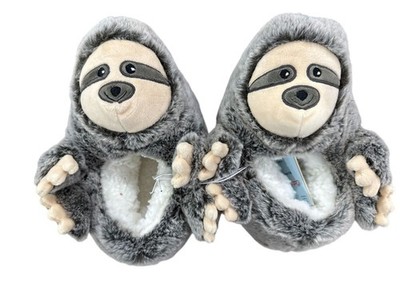 Cat & Jack Kids Sloth Plush Slippers Size S (13/1) Faux Fur Outer Non-Slip Sole