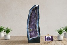 Amethyst Quartz Cluster Natural Healing Geode Cave 18 Inches Blue