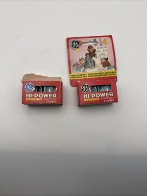 GE Hi-Power Longshot Camera Flashcubes / 2 Boxes 4 Cubes