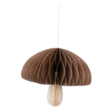 Creative Co-op Brown Paper Honeycomb Mushroom Ornament Bauble