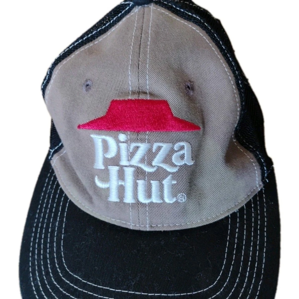 Pizza Hut Trucker Hat Black Gray Mesh Snapback Adjustable Employee Uniform Cap - Image 2 of 4