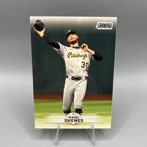 Paul Skenes 2025 Topps Stadium Club Base Throwing Football Pirates Card #105
