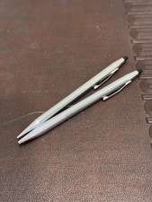 Vintage Cross Pen Pencil Set Chrome Made in USA Ballpoint Mechanical Pencil