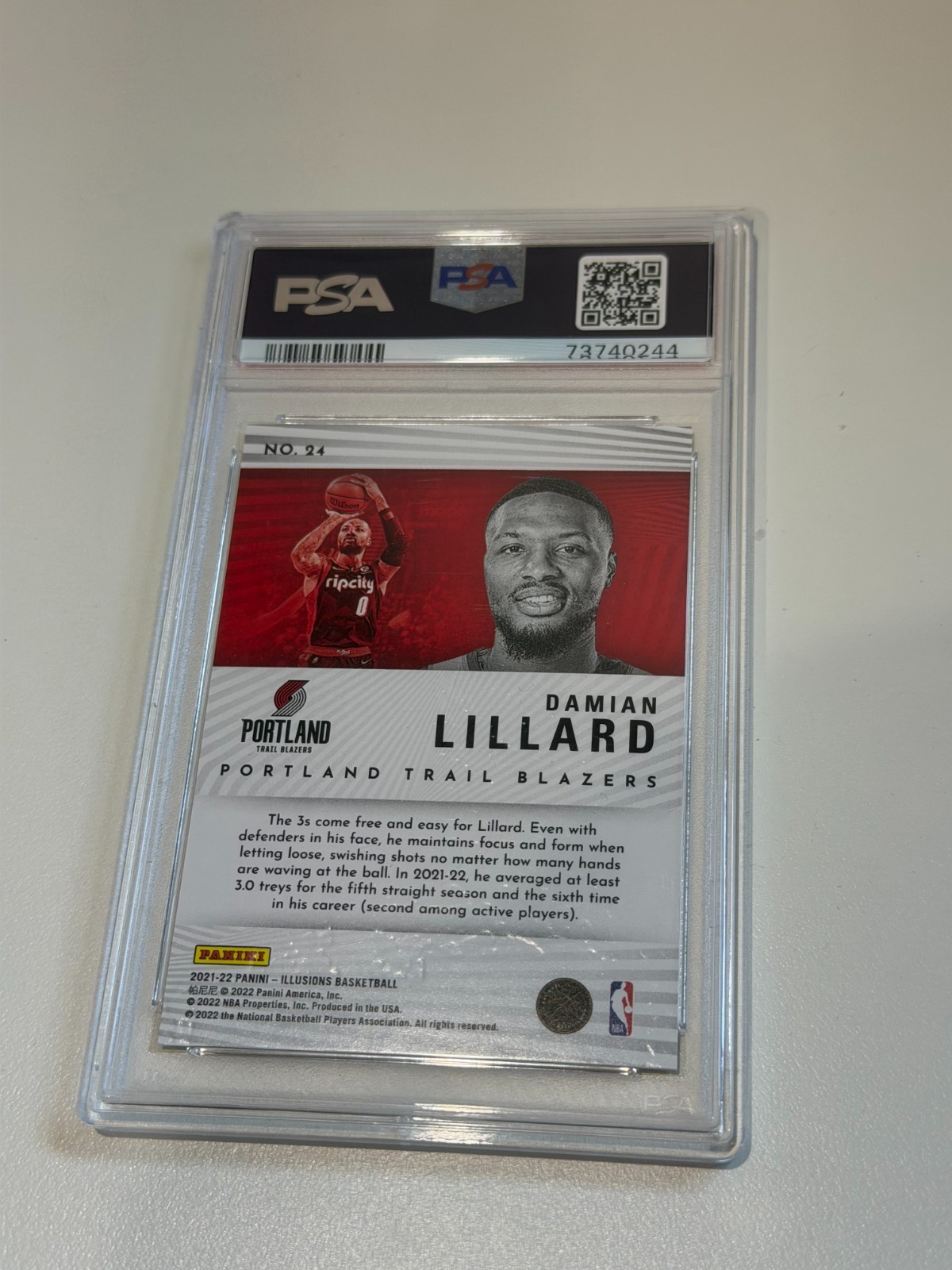 2021 Panini Illusions Damian Lillard Intriguing Player Gold /10 - PSA 10 - POP 2 view 2