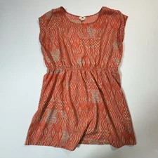 One Clothing Womens Dress Red Beige Geometric Print Cap Sleeve Size 2X Extra Lg