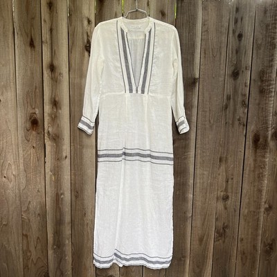 Mare di Latte French Linen Vacation Summer Resort Wear Maxi Dress Kaftan