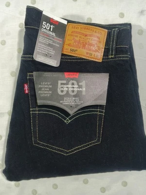 RINSE 501 BUTTON FLY DARK INDIGO ROCK COD MENS JEANS NEW WITH TAGS