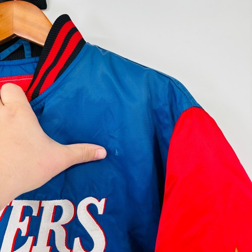 Vintage Philadelphia 76ers Sixers Jacket Youth XL Men’s XS NB Iverson Coat - Picture 5 of 8